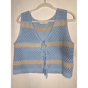 By Together crochet vest with ties medium